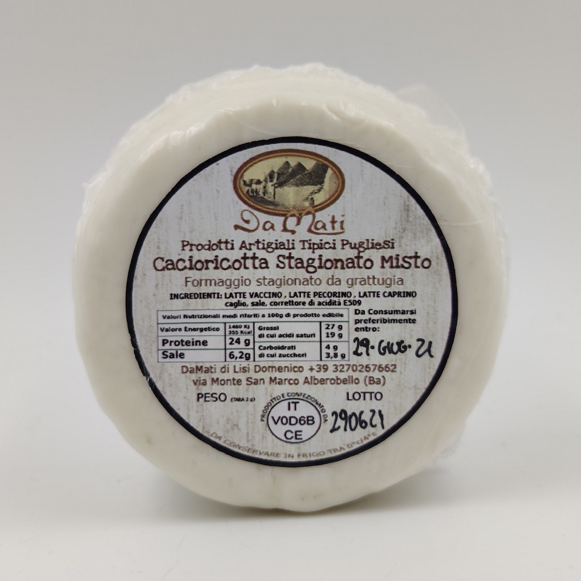 Cacioricotta Stagionato Misto – Formaggio da Grattugia Pugliese | DaMati