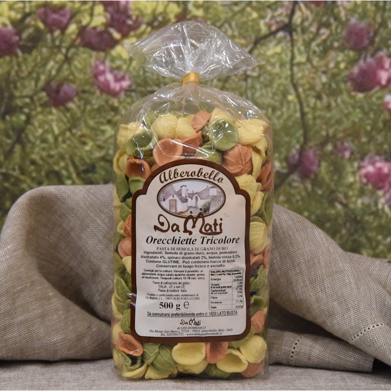 Orecchiette Tricolore DaMati | Pasta Artigianale di Semola 500g