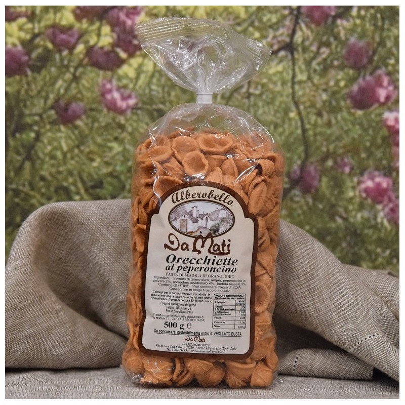 Orecchiette Artigianali al Peperoncino – Pasta Pugliese DaMati 500g
