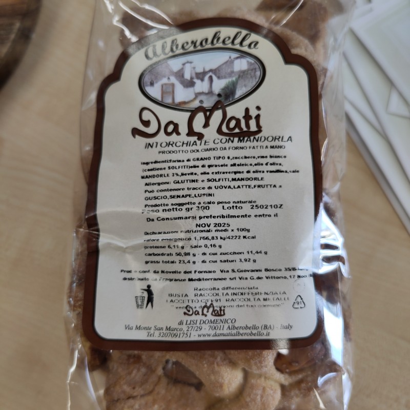 Intorchiate con Mandorla – Dolce da Forno Artigianale 300g | DaMati