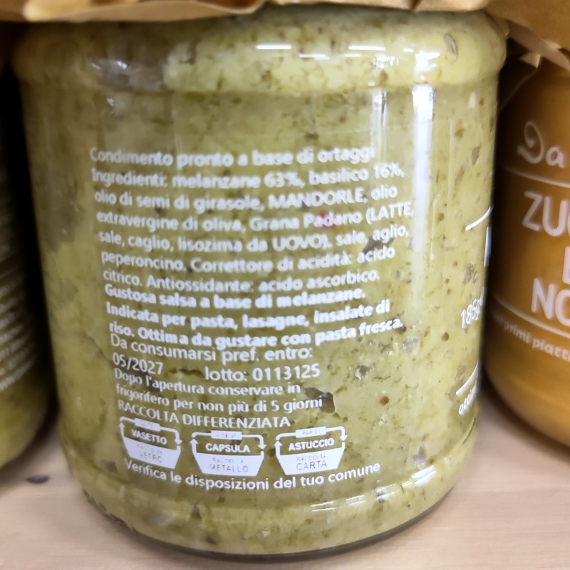 Pesto Melanzane e Basilico DaMati | Condimento per Pasta e Bruschette