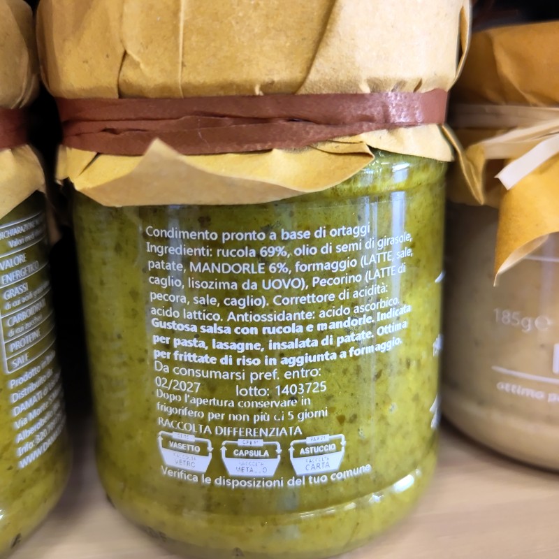 Pesto Rucola e Mandorle DaMati | Condimento Pronto per Pasta e Crostini