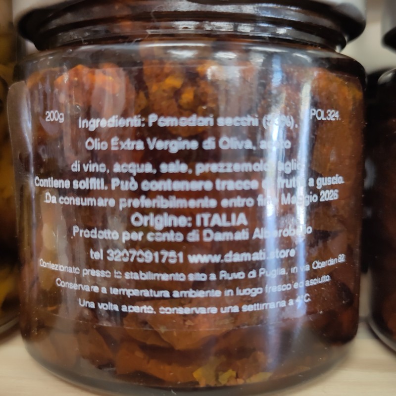 Pomodori Secchi Sott’Olio Artigianali | DaMati Specialità Pugliese