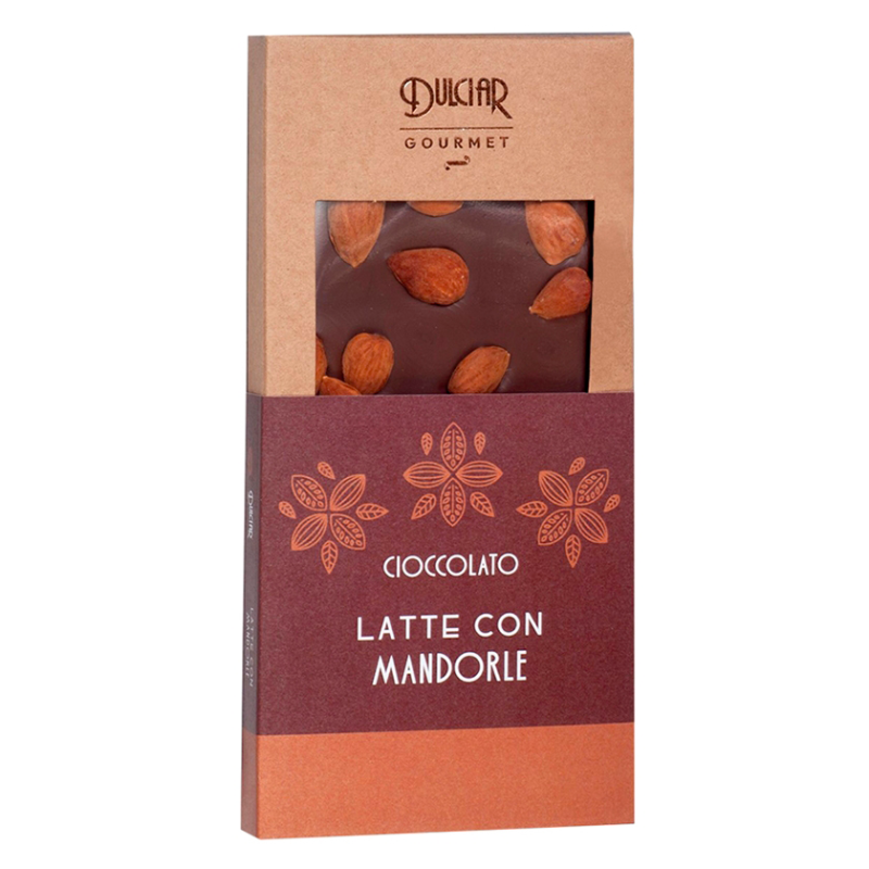 Tavoletta Gourmet Cioccolato al Latte con Mandorle 100g | Dulciar